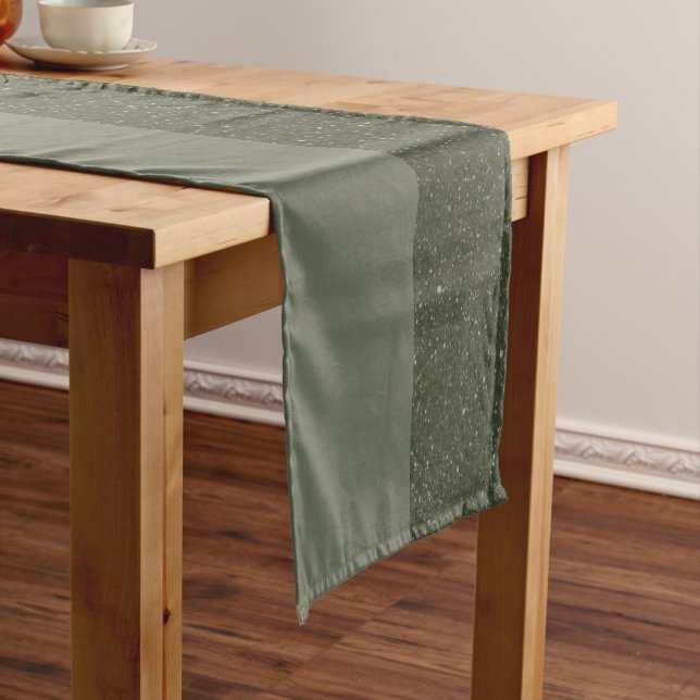 Custom Moss Green Table Runner – Noise Detail (In Situ)