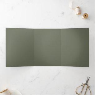 Custom Moss Green Trifold Invitation