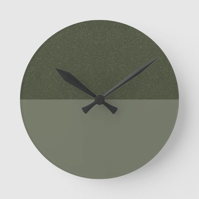 Custom Moss Green Wall Clock – Textured & Matte (Front)