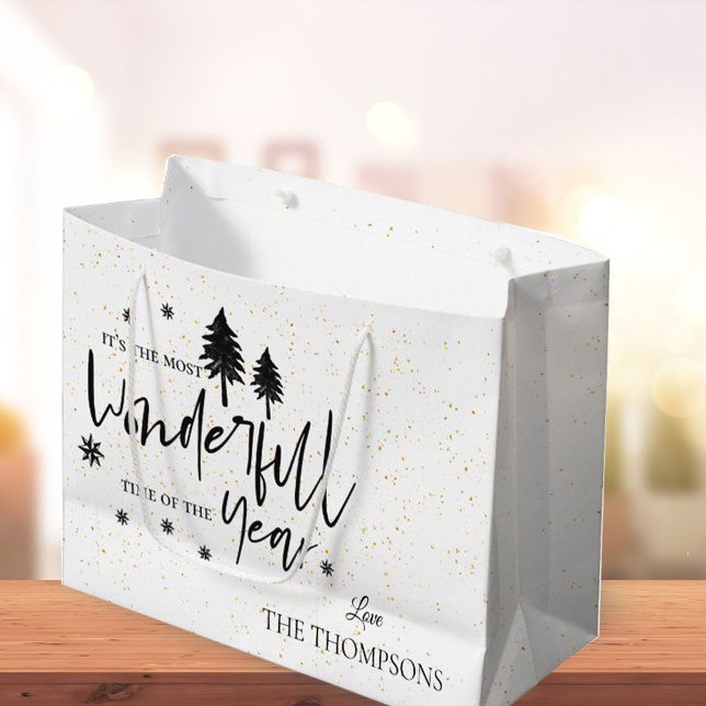 Custom Most Wonderful Time of the Year Christmas Large Gift Bag (Creator Uploaded)