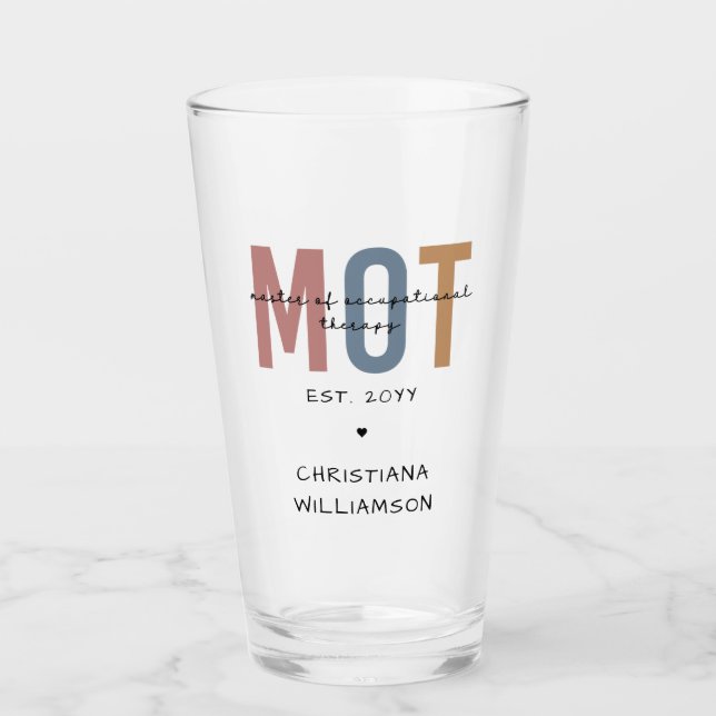 Custom MOT Master Of Occupational Therapy Glass (Front)