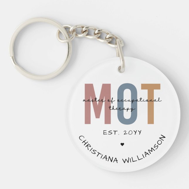 Custom MOT Master Of Occupational Therapy Key Ring (Front)