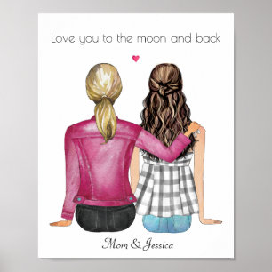 Custom mother day personalised portrait poster