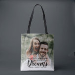 Custom Mother of the Bride Thank You Photo Wedding Tote Bag<br><div class="desc">The design features the quote 'Thank You for raising the woman of my dreams',  your favourite photo,  names and wedding date.
 Great keepsake gift to the parents of the bride.</div>