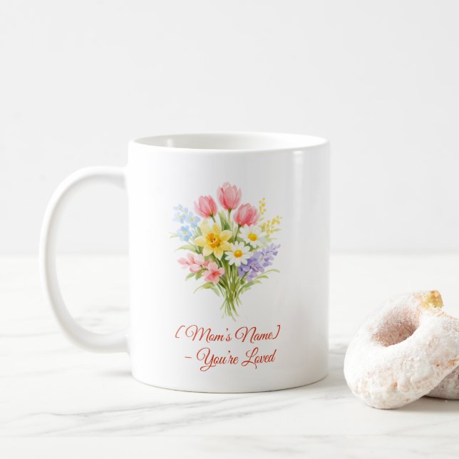 Custom Mother’s Day Bouquet of Flowers Mug (With Donut)
