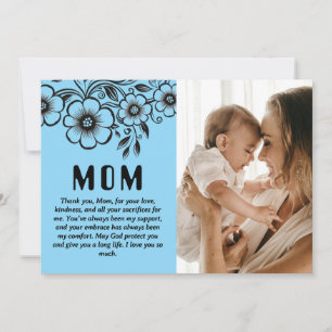 Custom Mother’s Day Gift and Loving Message Holiday Card