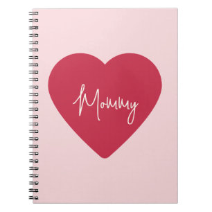 Custom Mother’s Day - Soft Pink & Red Heart    Notebook