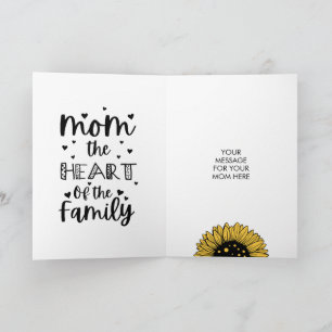 Custom Mother’s Day Sunflowers & Hearts Card