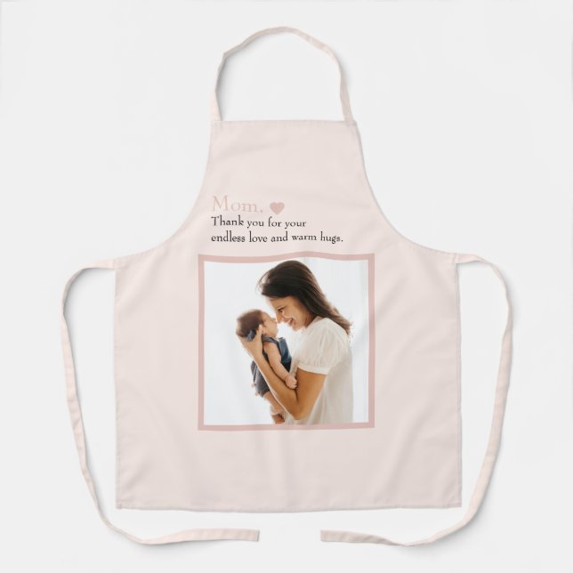Custom Mother's Day Apron with Photo & Heart (Front)