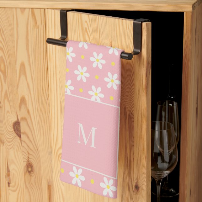 Custom Mother's Day Gift Personalized Daisy Tea Towel (Thirds Fold)