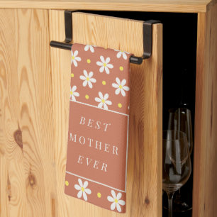 Custom Mother's Day Gift Personalized Daisy Tea Towel