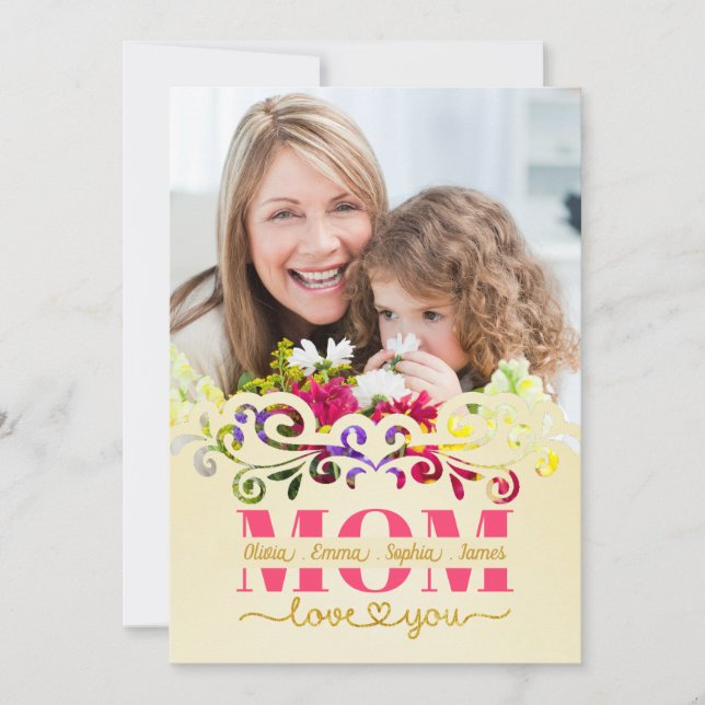 Custom Mother's Day I Photo & Personal Message Card (Front)