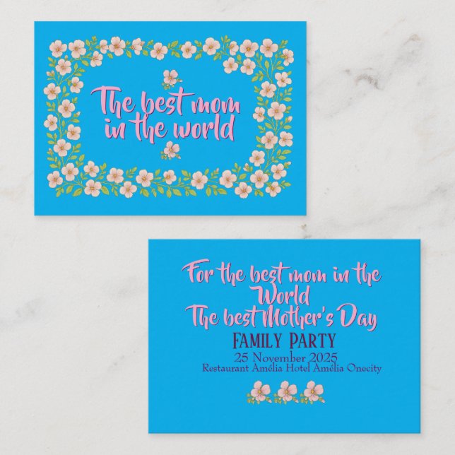 Custom Mother's Day invitation note  (Front/Back)