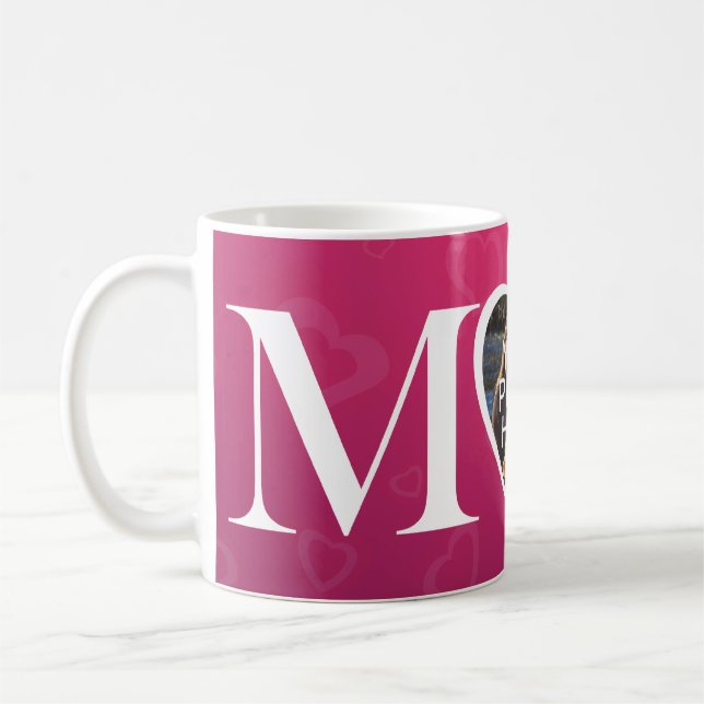 Custom Mothers Day M Heart M MOM Photo Mug (Left)
