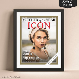 Custom Mothers Day Magazine Cover, Gift for Mum Poster