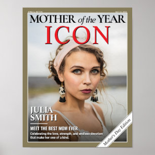 Custom Mothers Day Magazine Cover, Gift for Mum Poster