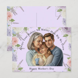 Custom Mother's day photo Always your babies Postcard