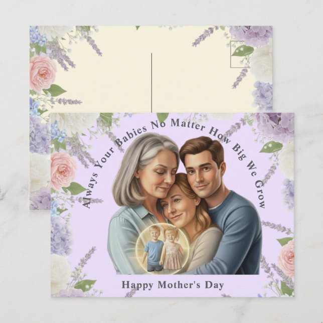 Custom Mother's day photo Always your babies  Postcard (Front/Back)