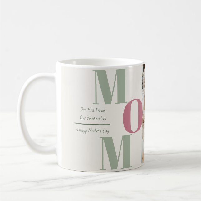 Custom Mother's Day Photo Collage Mug | MOM Letter (Left)