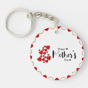 Custom Mother's Day red Hearts Frame Keychain