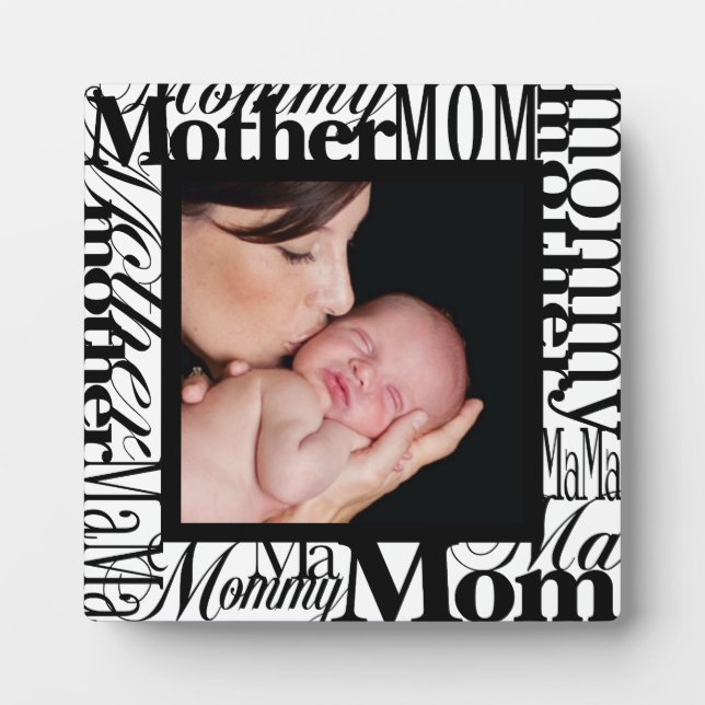 Custom Mother's Day Word Collage Photo Plaque (Front)