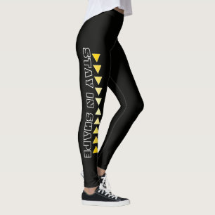 Custom Motivational Fitness Black Leggings
