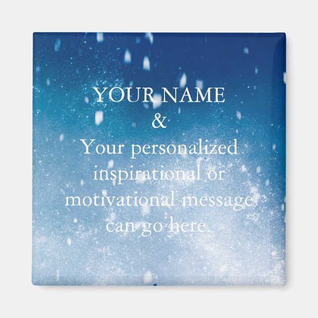 Custom Motivational Message Green Glitter Magnet (Front)