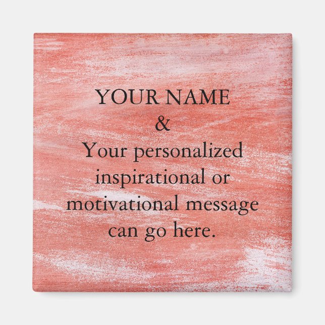 Custom Motivational Message Purple Glitter Magnet (Front)