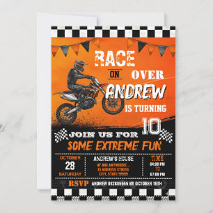 Custom Motocross Dirt Bike modern Birthday Invitation