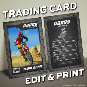 Custom Motocross Trading Card, Dirt Bike Gift Card
