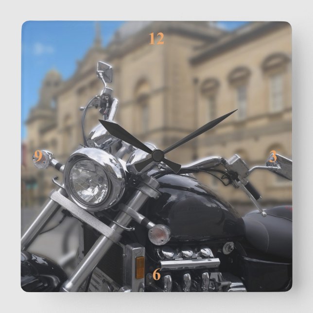 Custom Motorbike in Bath. Square Wall Clock (Front)