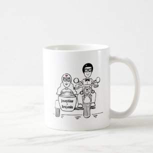 Custom Motorbike & Sidecar Wedding Gift Mug