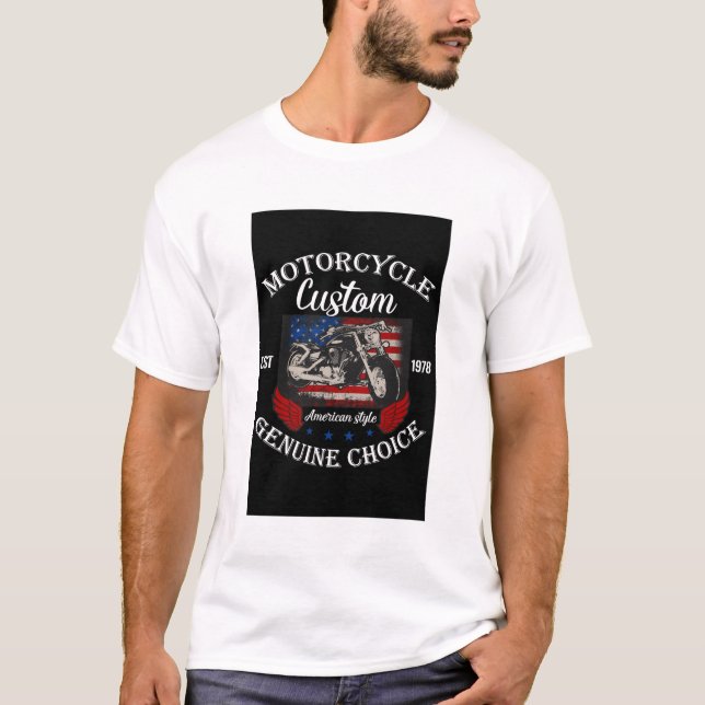 Custom Motorcycle American Style Tee (Front)