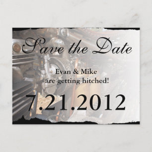 Custom Motorcycle Biker Save the Date Postcard