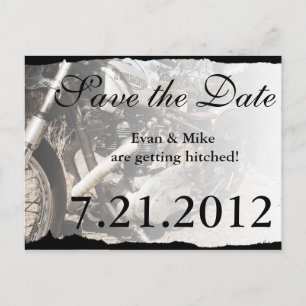 Custom Motorcycle Biker Save the Date Postcard