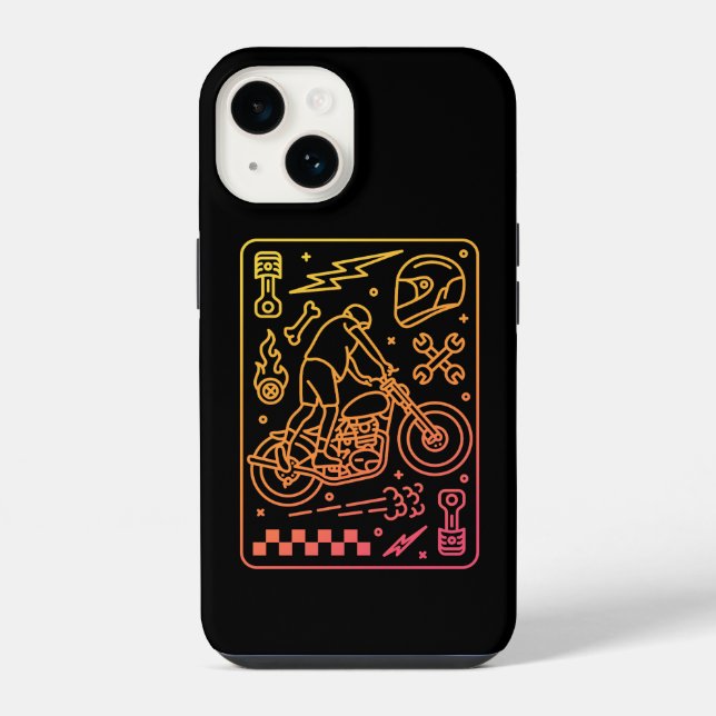 Custom Motorcycle Garage 2 iPhone Case (Back)