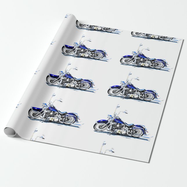 Custom Motorcycle Wrapping Paper (Unrolled)
