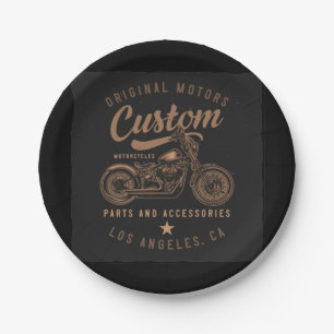Custom Motorcycles Paper Plate