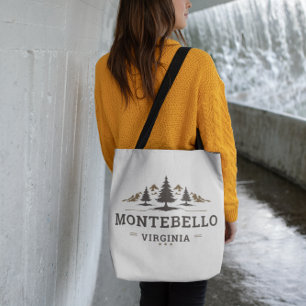 Custom Mountain Graphic Vintage Tote Bag