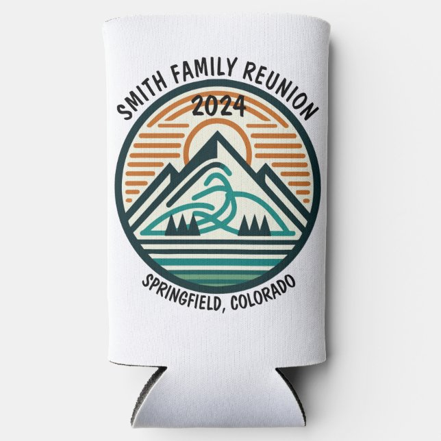 Custom Mountain or Ski Trip Seltzer Can Cooler (Front)