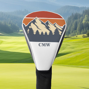 Custom Mountain Sunset Monogram Golf Head Cover