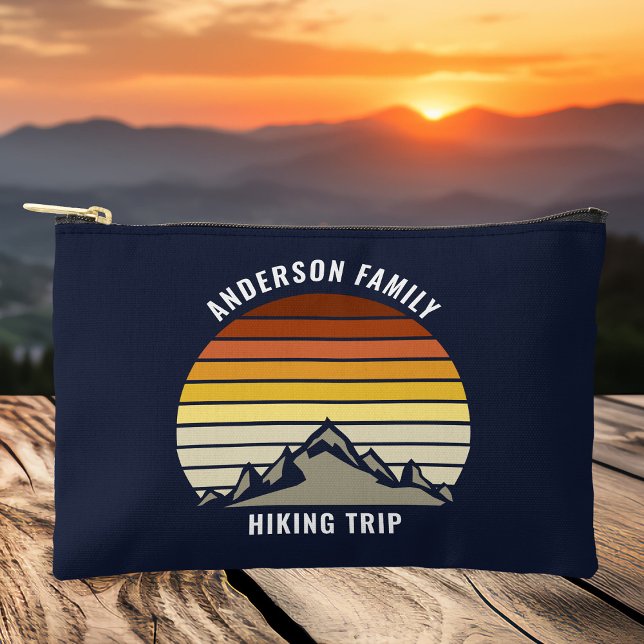 Custom Mountain Sunset Navy Blue Hiking Accessory Pouch (Creator Uploaded)