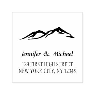 Custom mountain wedding Bride Groom name Self-inking Stamp
