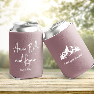 Custom Mountain Wedding Guest Favour Can Cooler
