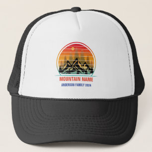 Custom Mountains Family Camping Trucker Hat