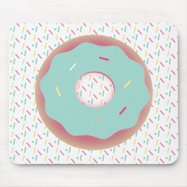 Custom Mouse 3D Sprinkle Frosted Teal Doughnuts Pad (Front)