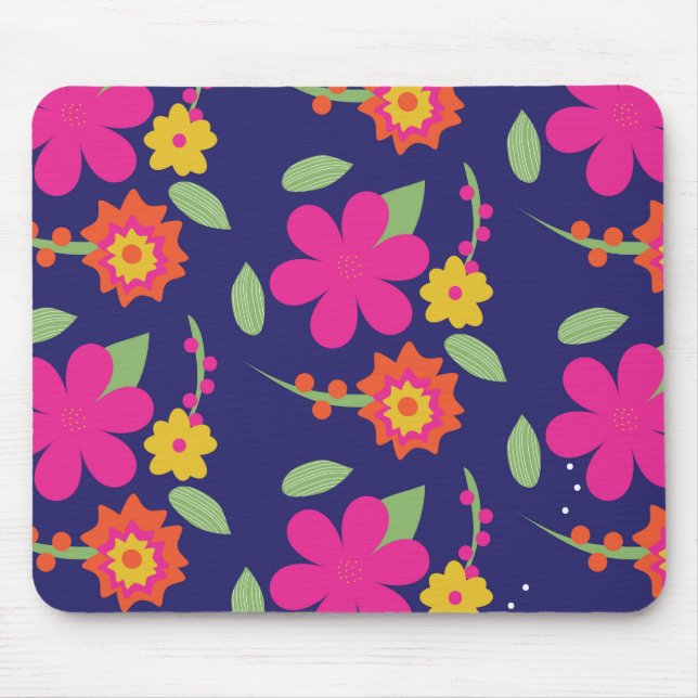 Custom Mouse Hippy Floral Garden Pad (Front)