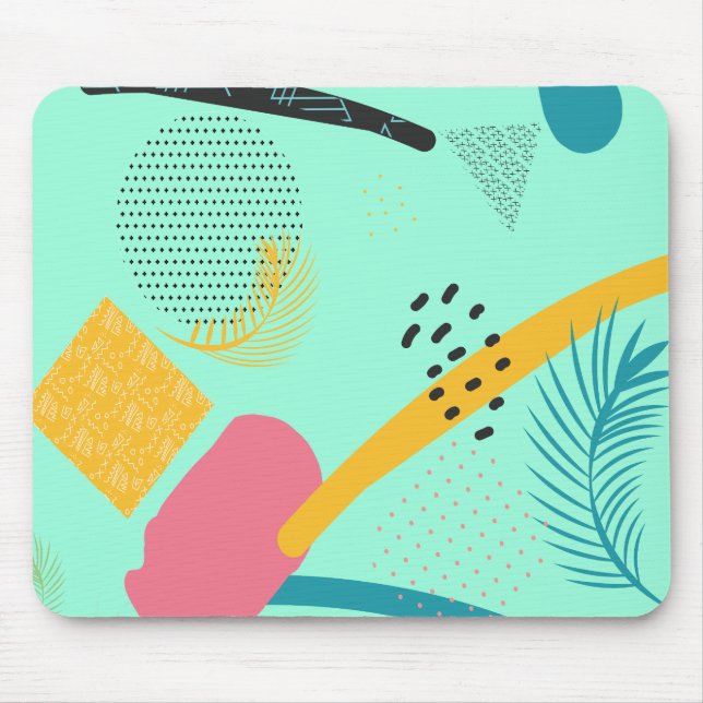 Custom Mouse Pad Abstract Aquamarine Tropical Art (Front)
