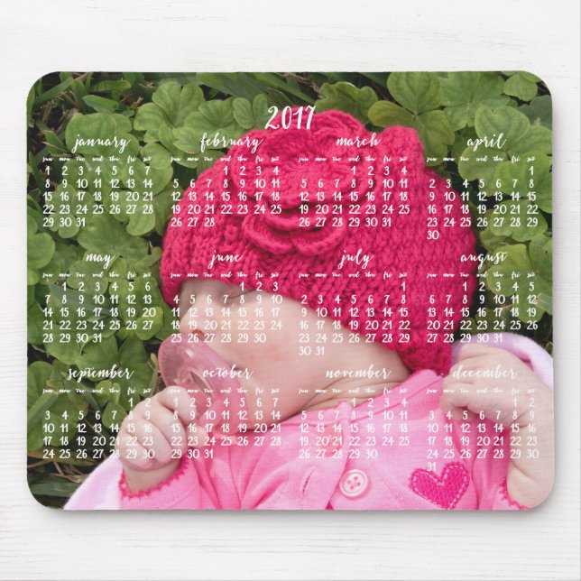 Custom Mouse Pad Calendar 2017 Add Photo (Front)