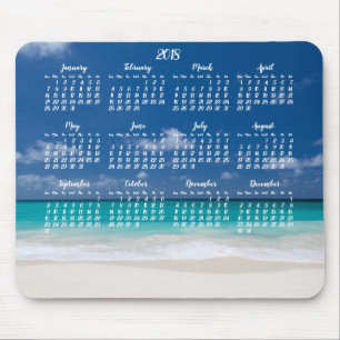 Custom Mouse Pad Calendar 2018 Beach